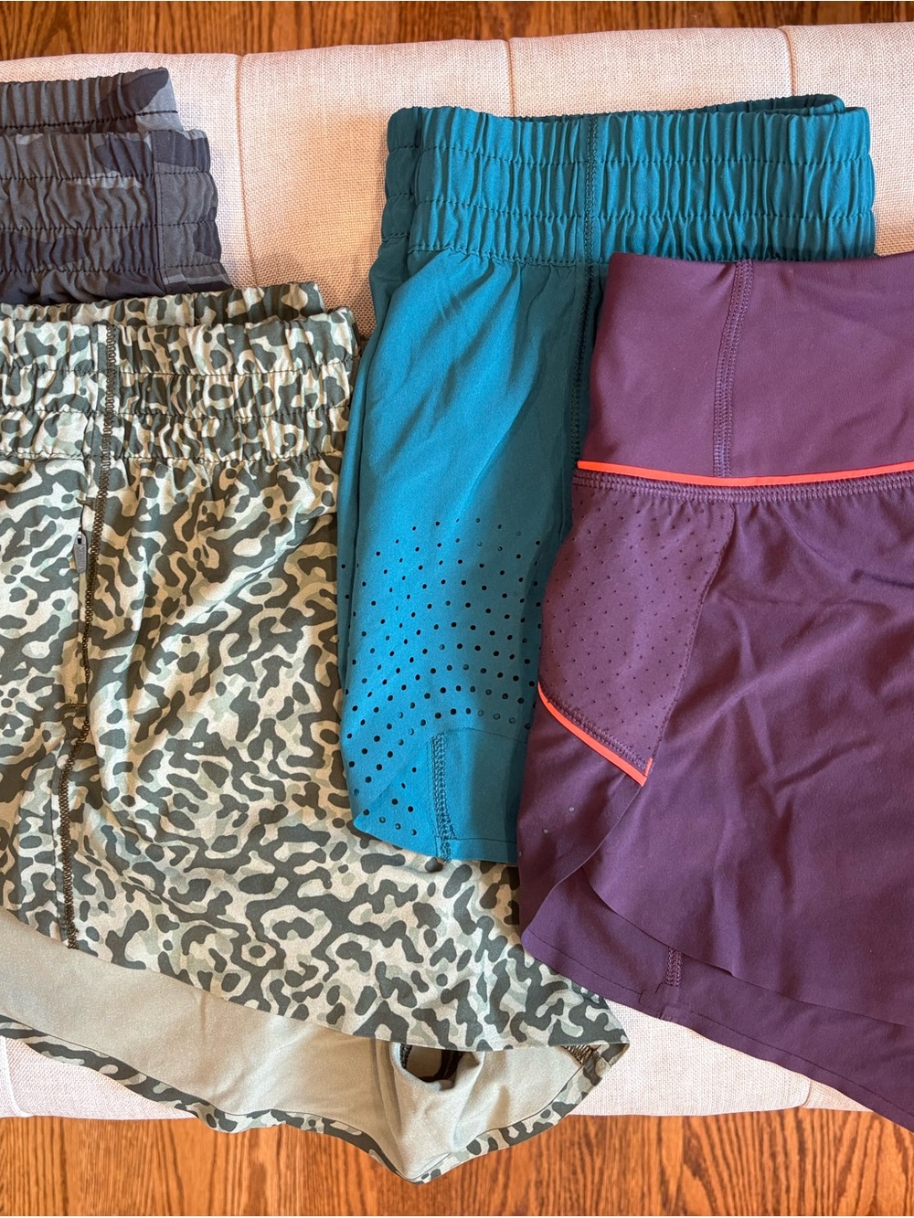 Athleta Women’s Athletic Shorts BUNDLE in Green, Teal, Plum & Olive Camo